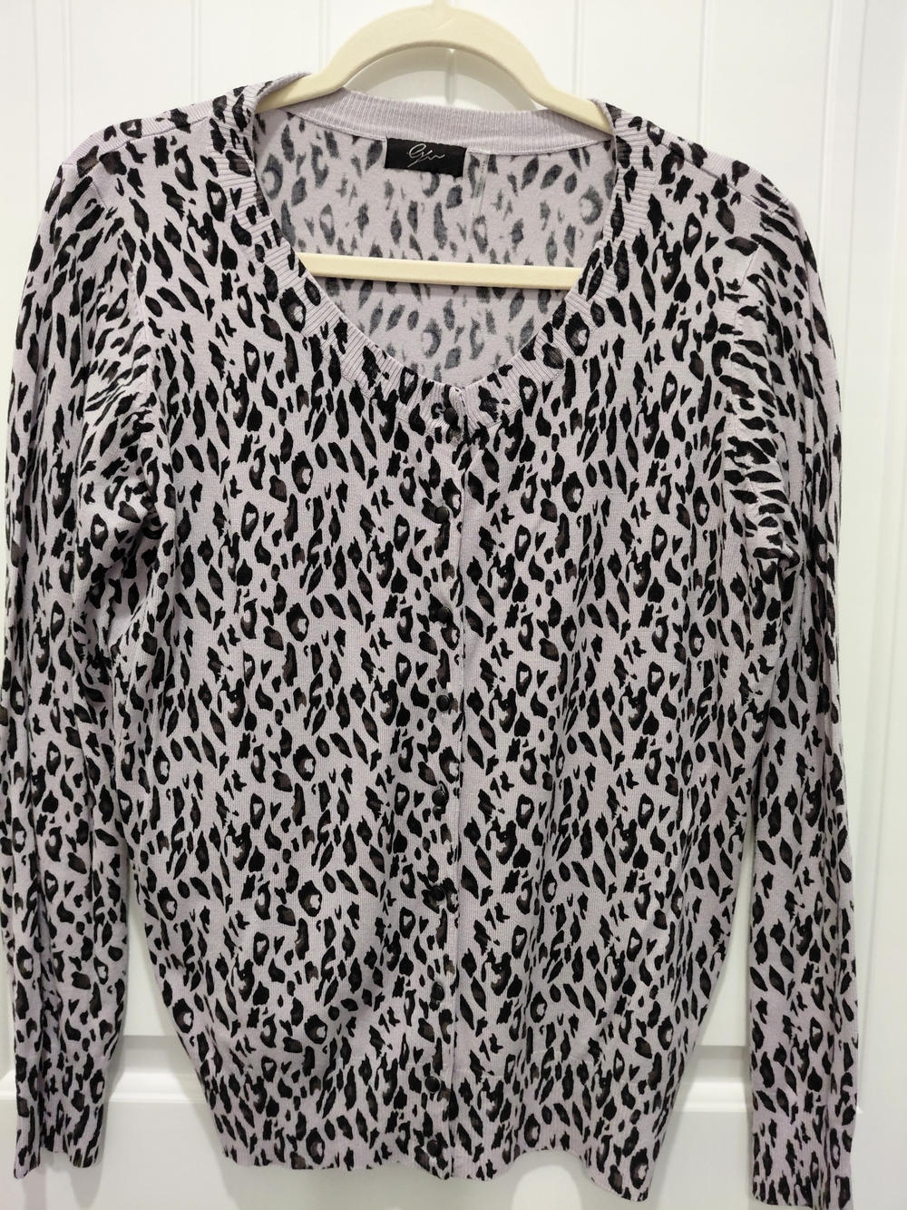 Studio by JPR Pink and Black Leopard Print Button-Front Cardigan #0821